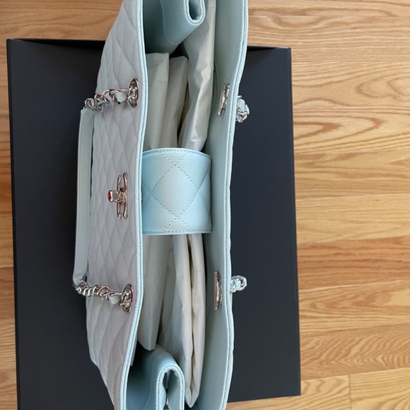 NWT CHANEL Large Shopping Tote Baby Blue - Picture 11 of 16